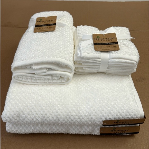 Bamboo From Rayon - 8pc ECOEXISTENCE Bamboo Bath Towel Set - Zero Twist … - Picture 1 of 11